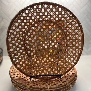 BAMBOO Woven Rattan Decorative Plate - Natural Brown